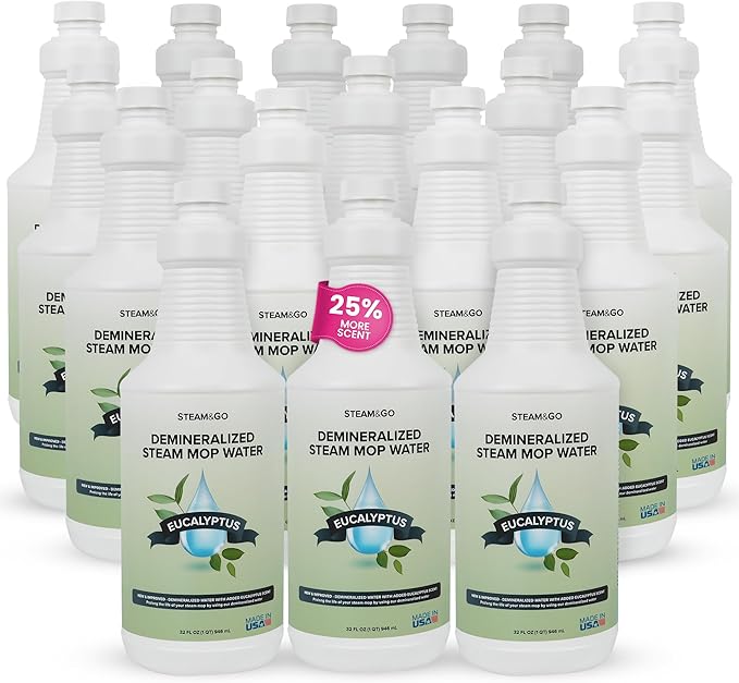 Steam & Go Demineralized Water for Steam Cleaner, PVC-Free Floor Cleaner Liquid by SteamandGo