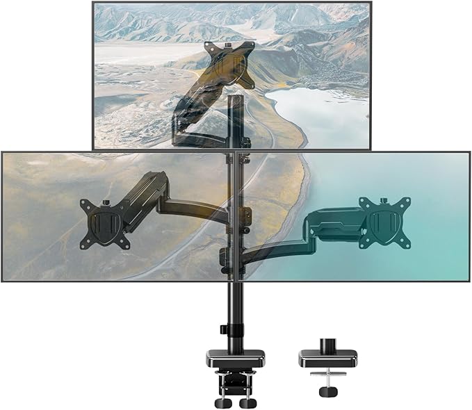 DreamAxis Triple Monitor Mount up to 32" Computer Screen, Adjustable 3 Monitor by Unknown