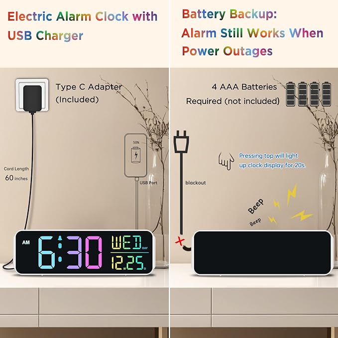 Peakeep Large Display Digital Alarm Clock - Image 5