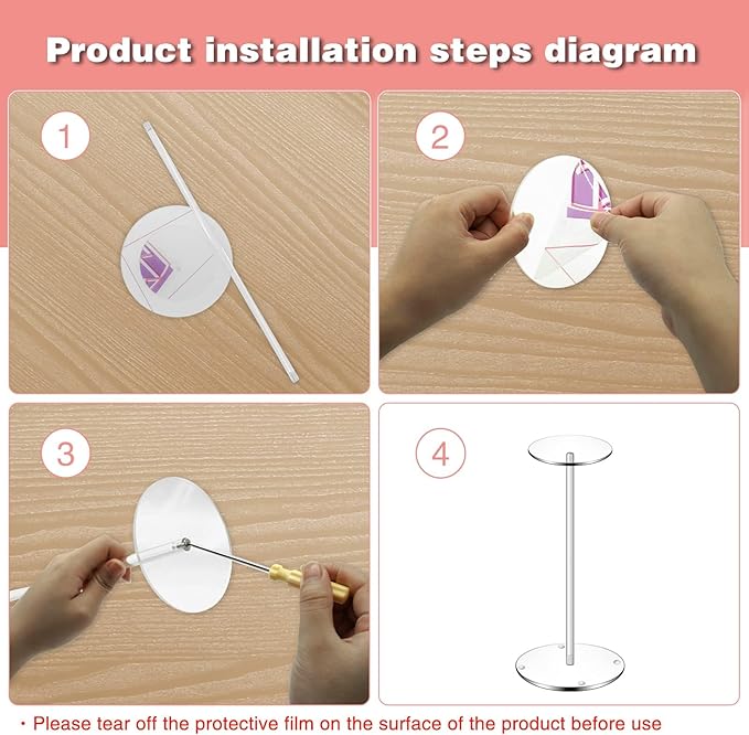 Hdkwby Acrylic Hat Display Stand 3 Pack- Thickened Base - Image 7