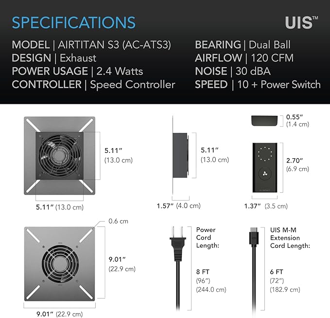 AC Infinity AIRTITAN S3, Ventilation Fan 6" - Image 6
