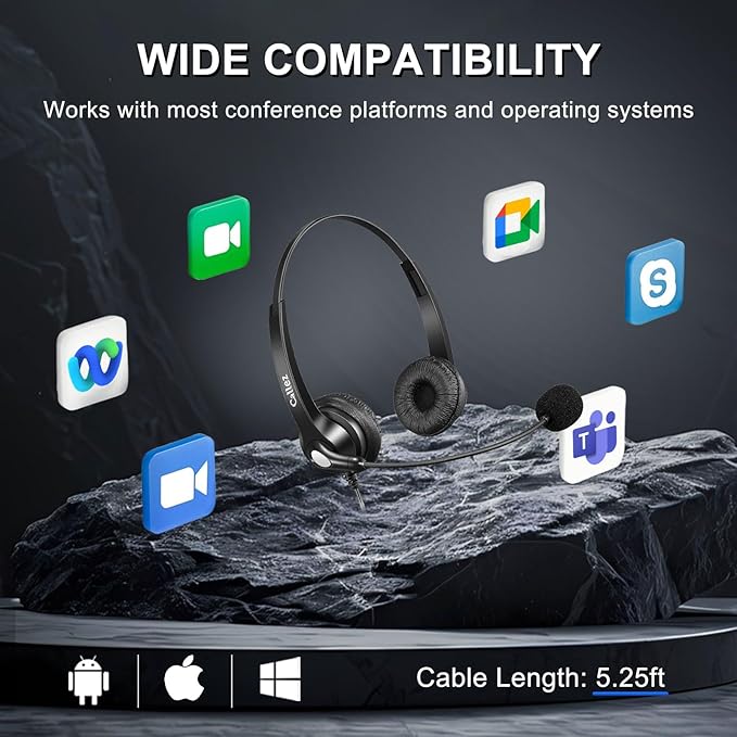 Callez Wired Computer Headset, 3.5mm/USB-C Headset - Image 4