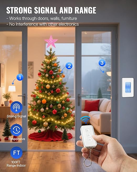 Remote Control Outlet, WILAWELS Wireless Light Switch - Image 4