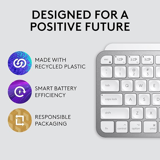 Logitech MX Keys Mini for Mac Minimalist Wireless Keyboard, Backlit Keys - Image 6