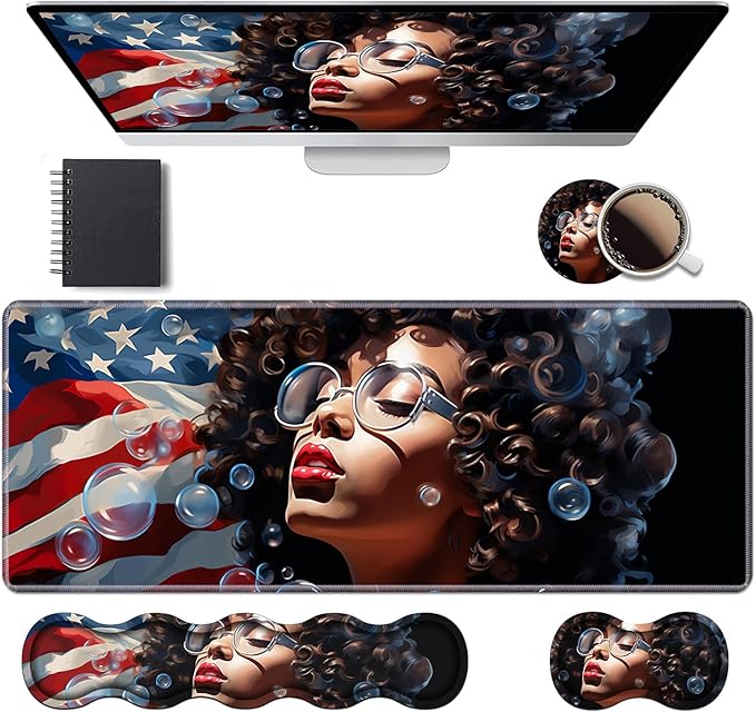 Ergonomic Keyboard Wrist Rest & Mouse Pad Wrist Rest Set, Large XXL Gaming Desk by Unknown