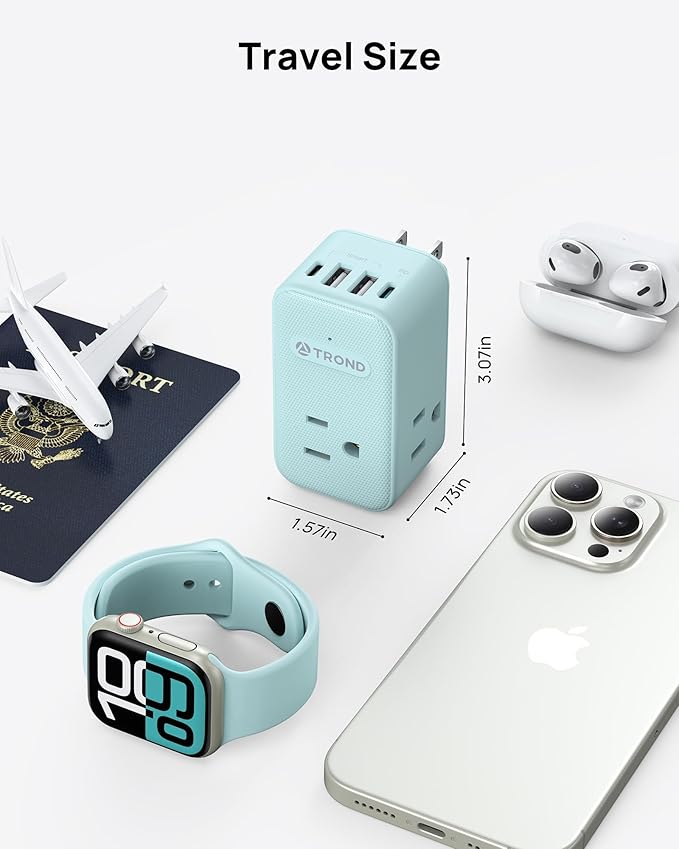TROND Outlet Extender with USB, 360 Rotating Plug Adapter with PD 20W USB C Port - Image 7