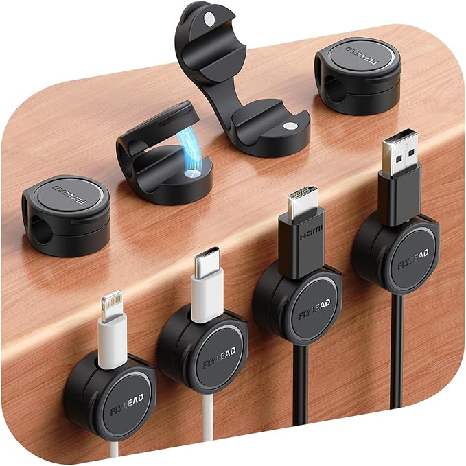 8-Pack Silicone Cord Organizer Magnetic Cable Clips, Adhesive Cable Management by Sincerityisworththewait