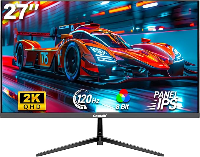 Gawfolk Gaming Monitor 27 inch QHD IPS, PC Screen 120Hz 2K, Ultra-Thin Zero by Gawfolk