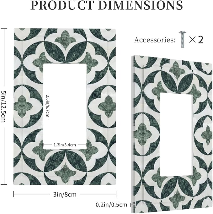 Bvtewkhz Green Luxury Modern Cubic Marble 1 Gang Single Rocker Decorative Light - Image 4