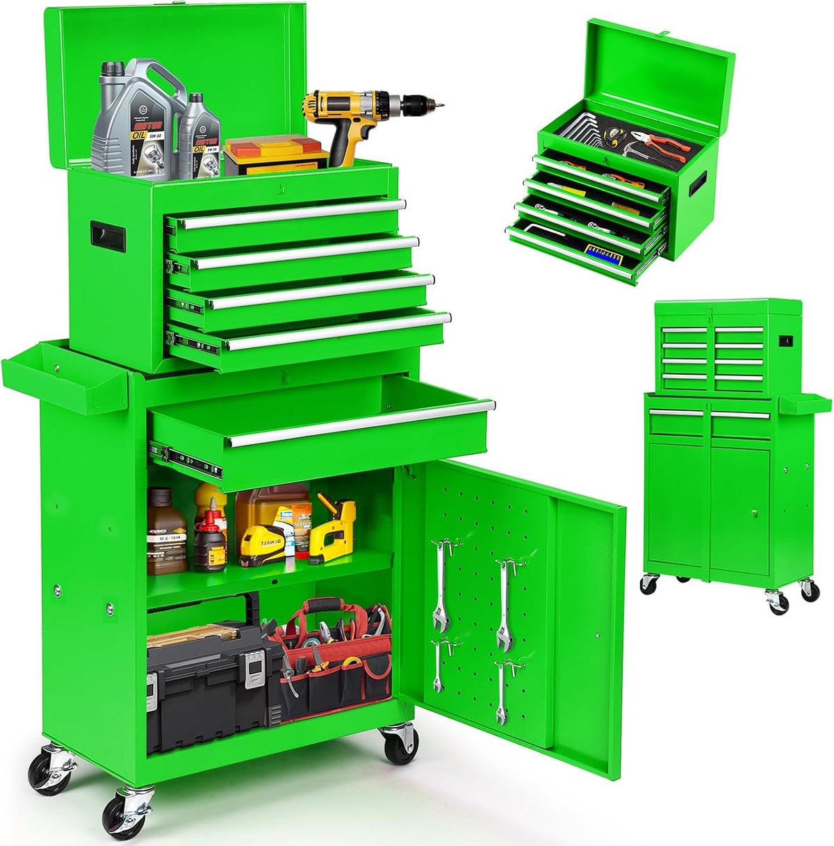 dawmilon 5-drawer rolling tool chest, 2-in-1 tool box, main product view