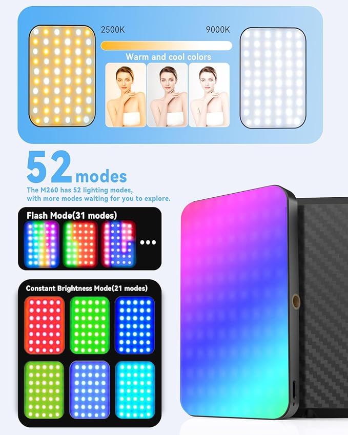 5000 mAh Portable Selfie Light for iPhone: RGB Rechargeable Phone Fill Lights - Image 5