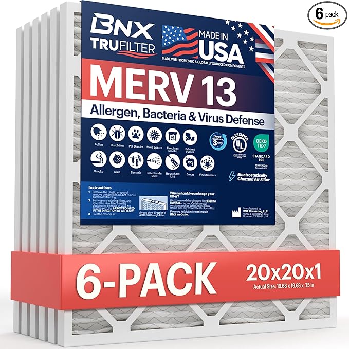 BNX TruFilter 20x20x1 Air Filter MERV 13 by BNX