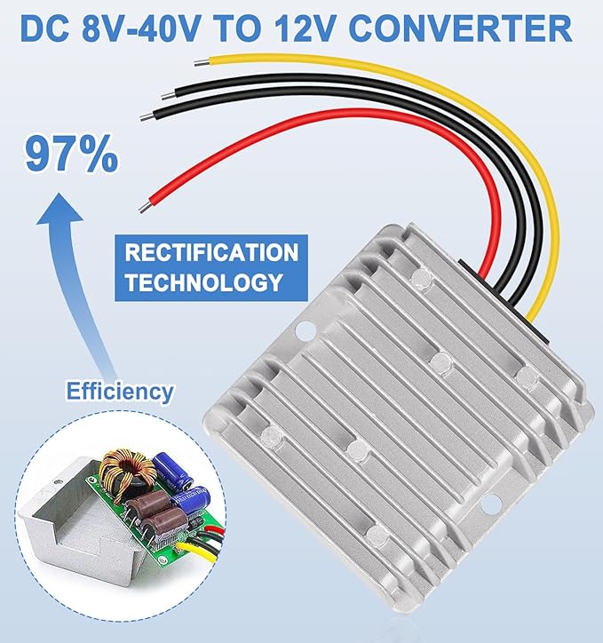 EAGWELL DC 8-40V to 12V Converter 6A 72W Step Down Converter Voltage Reducer - Image 3