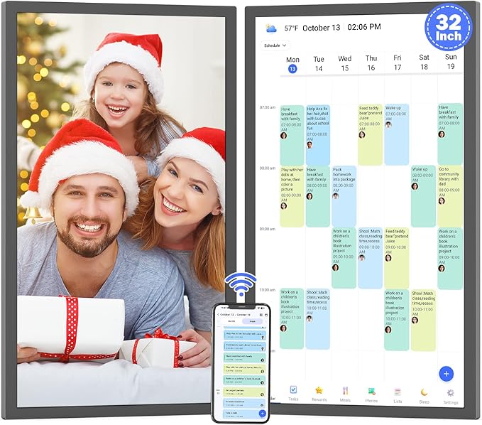 32" Smart Digital Frame Calendar-for-Family-Planner by NETHGROW