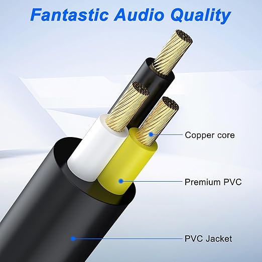 XMSJSIY 1/4" 6.35mm TS Mono Splitter 1 to 2 Audio Y Splitter Cable Adapter - Image 3