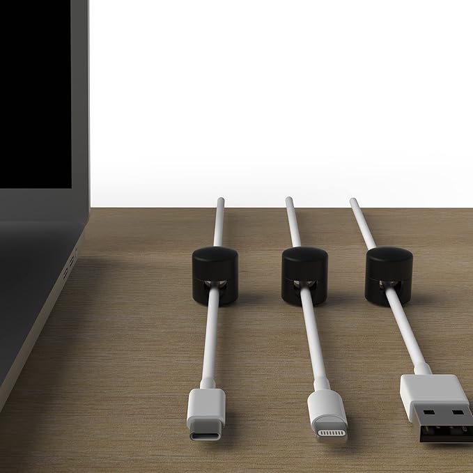 ICONIT Cable Anchors for Desk Organization Black | Premium Aluminum Cord - Image 4