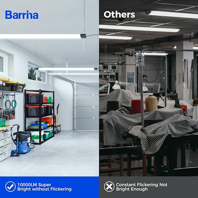 Barrina BS84 LED Shop Lights for Workshop 4FT, 6500K Linkable Light Fixture for - Image 3