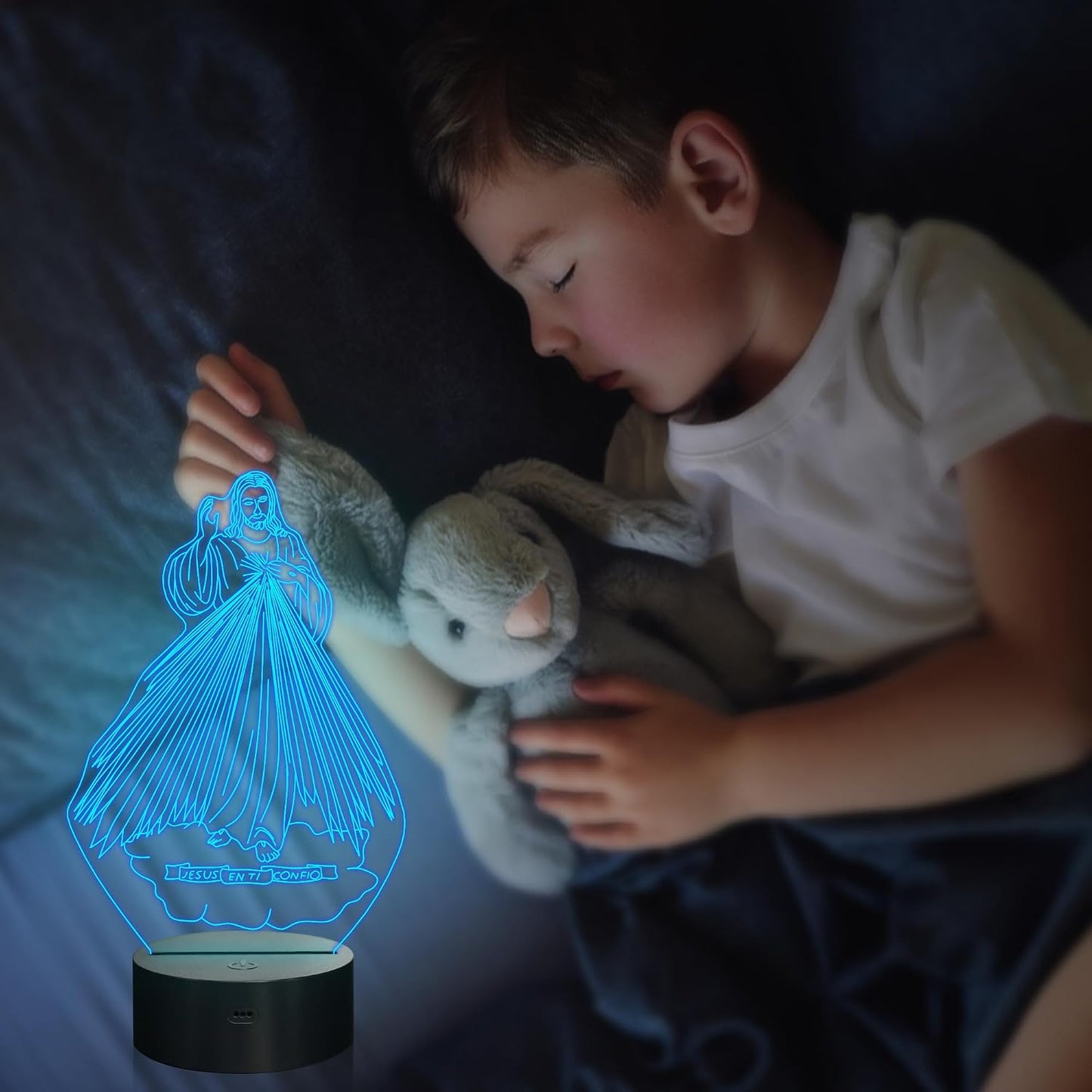 Attivolife Jesus 3D Illusion Night Light, Sacred Heart of Jesus LED Optical Lamp 16 Color Changing with Remote Control + Timer, Best Room Home Decor Gifts for Christian Religious Birthday Women Men