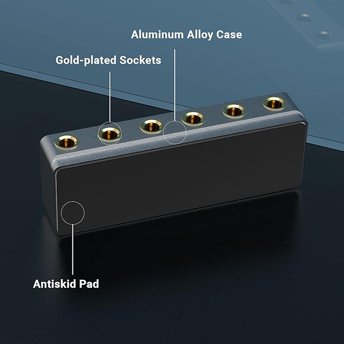 Cubilux 5-Way Quarter Inch Signal Splitter, Passive 1/4” Audio Splitter - Image 6