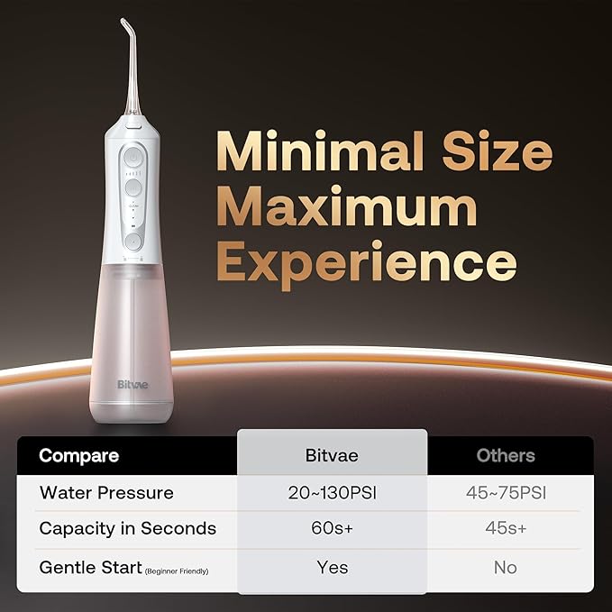 Bitvae Water Dental Flosser Teeth Pick, Cordless Flosser - Image 3