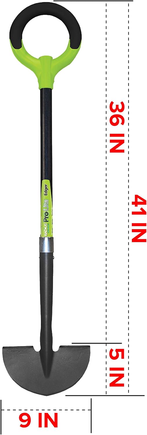 25602 Pro-Lite Ergonomic Carbon Steel Edger & Fiskars Ergo Gardening Hand Trowel - Ergonomic Handle Design with Hang Hole - Heavy Duty Garden Tool for Digging