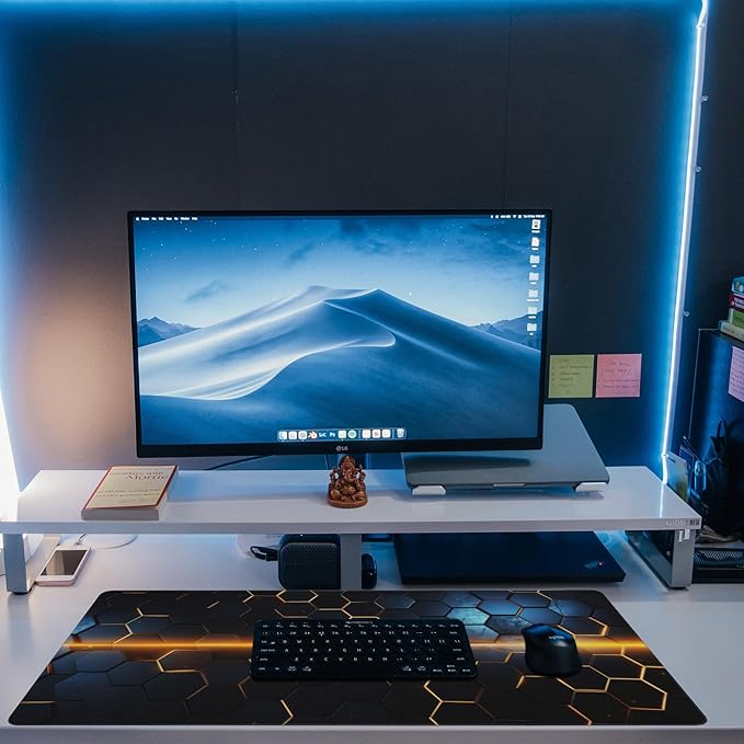 Eflxamz Large Gaming Mouse Pad, Honeycomb Technology Desk Pad, Extended - Image 6