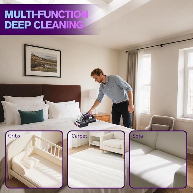 Mxnsewr Mattress Vacuum Cleaner, Ultrasonic Bed Vacuum Cleaner - Image 7