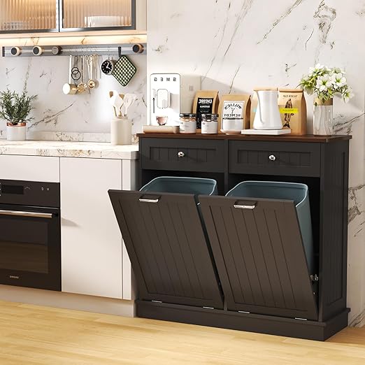 Tilt Out Trash Can Cabinet Dog Proof - Image 4