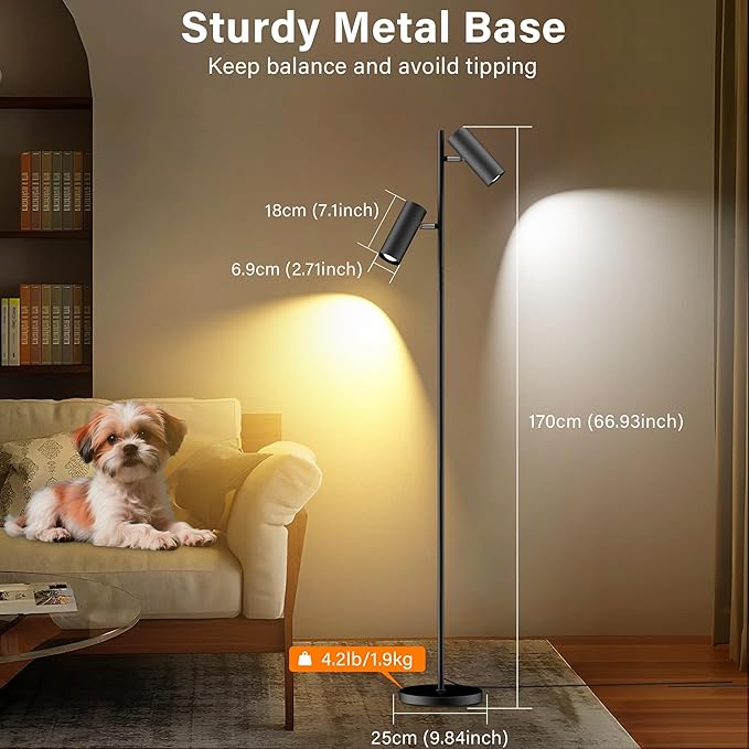 SIBRILLE Spotlight Floor Lamp, Tall LED Standing Lamp - Image 5