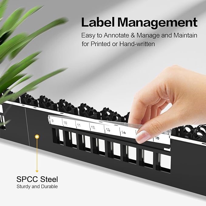 PBAEGAV 16 Port Patch Panel Blank UTP/STP 1U 19" Keystone Patch Panel - Image 6