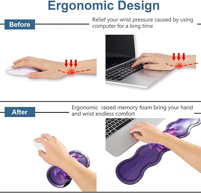 Ergonomic Keyboard Wrist Rest & Mouse Pad Wrist Rest Set, Large XXL Gaming Desk - Image 3