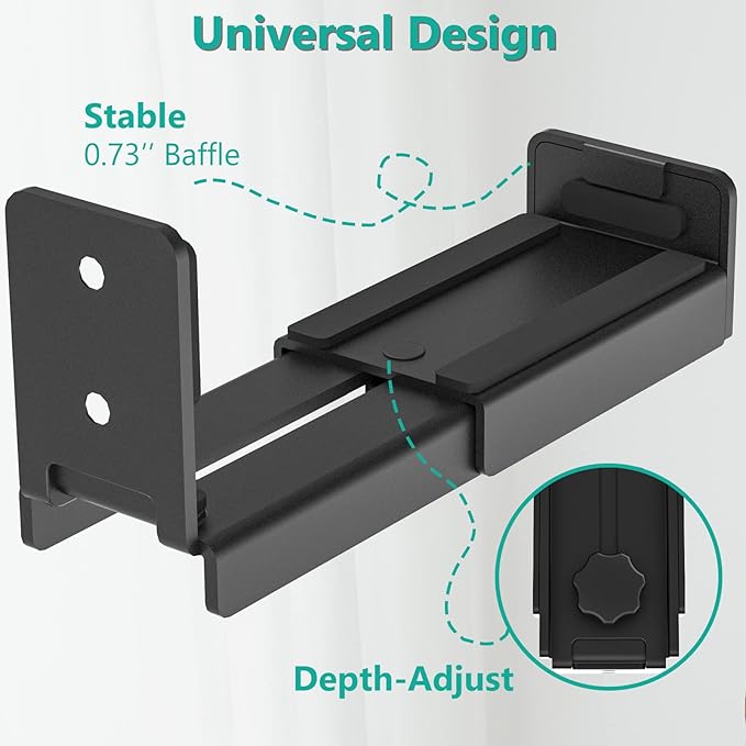 WALI Universal Soundbar Wall Mount, Center Channel Speaker Wall Mount Dual - Image 4