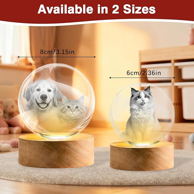 LOVEVEN Personalized 3D Crystal Ball Night Light - Image 4