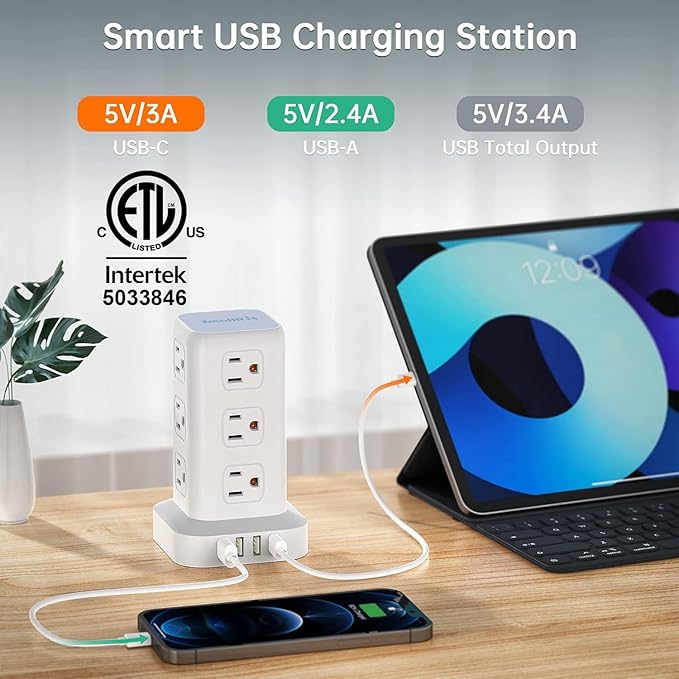 Tower Surge Protector Power Strip - Image 2