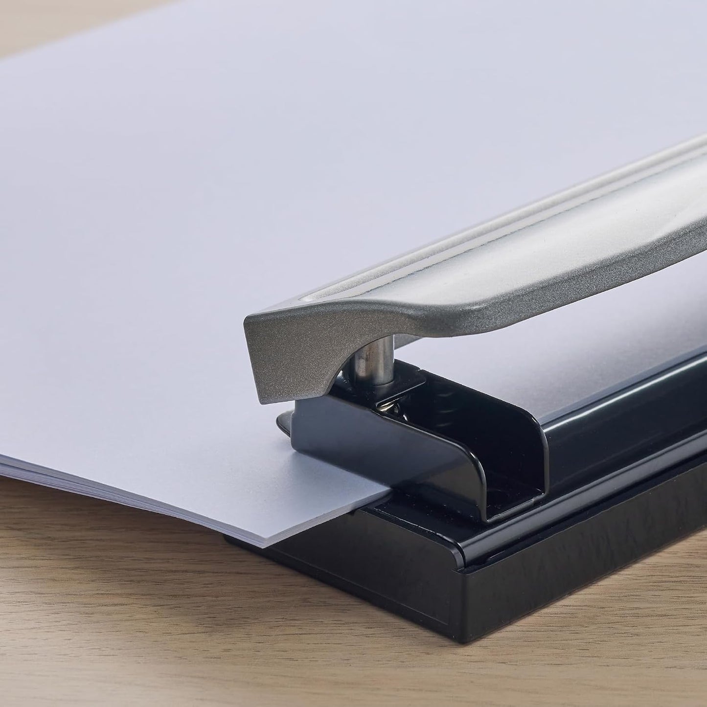 Bostitch Office Premium 3 Hole Punch, 15 Sheet Capacity, Metal, Rubber Base, Easy-Clean Tray, Silver, 2-Pack
