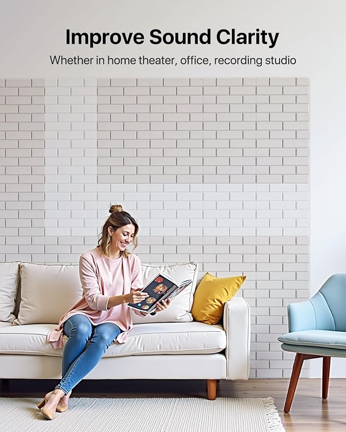 Soundsbay Acoustic Wall Panels, Self Adhesive Acoustic Panels, 12 Pack Brick - Image 5
