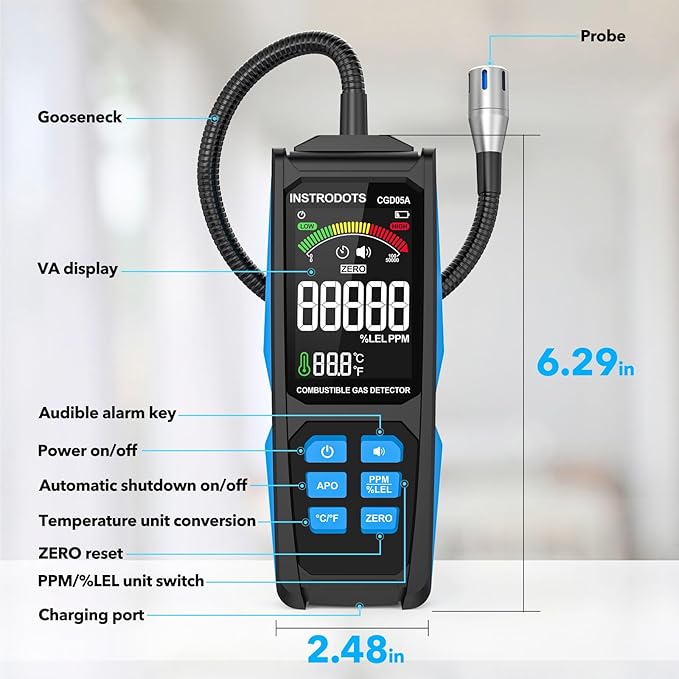 INSTRODOTS Natural Gas Detector, Gas Leak Detector - Image 8