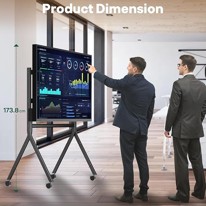 Sylvox TV Floor Stand for 65-75 Inch TVs, Heavy Duty Rolling TV Stand Max Load - Image 4