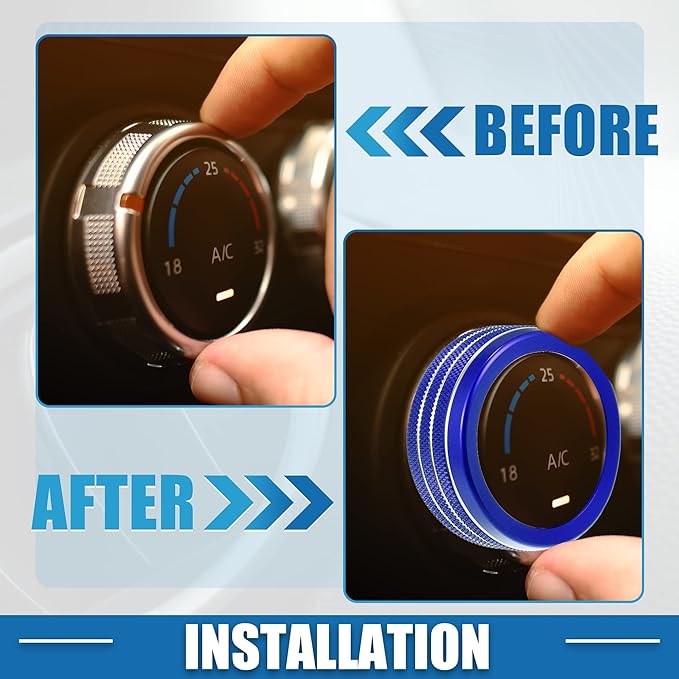 A ABSOPRO Car Air Conditioner Knobs Decals AC Radio Switch Knob Cover - Image 3