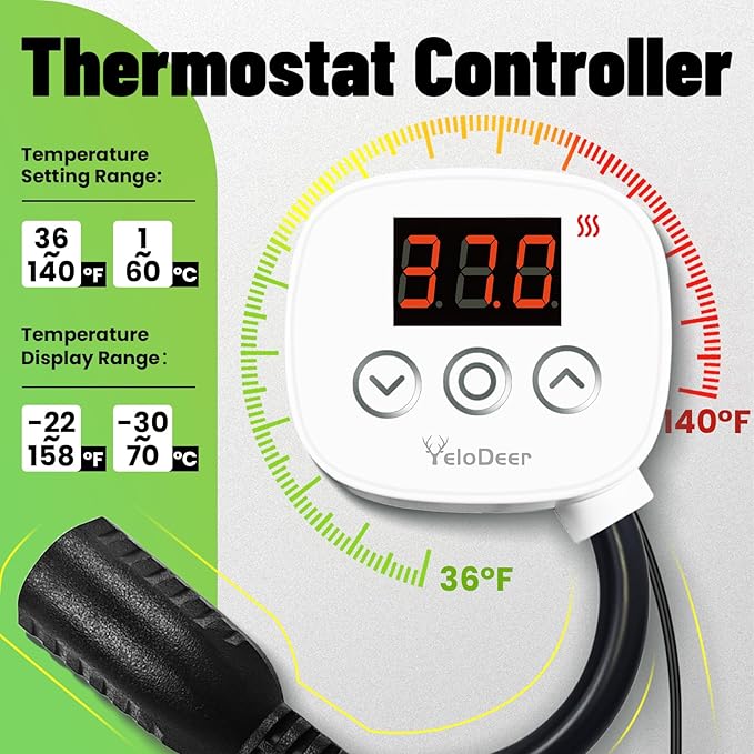 YeloDeer Digital Temperature Controller Outlet, Plug in Thermostat Switch - Image 2