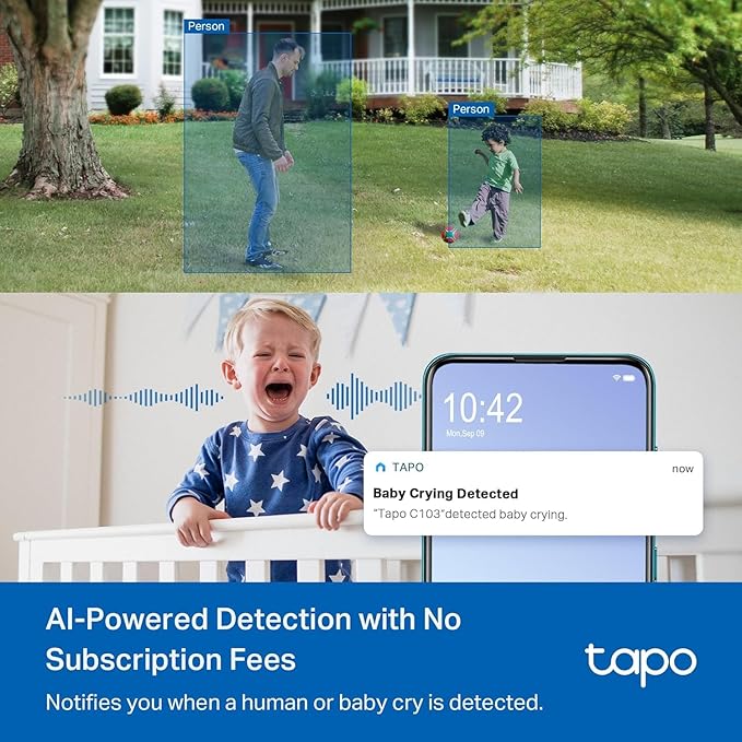 Tapo 1080p Pan/Tilt Indoor/Outdoor Security Camera – Free Person/Baby Cry - Image 5
