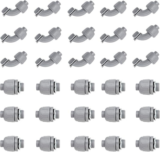 3/4 inch Liquid Tight Connector PVC Flexible Conduit Connector UL Listed Liquid by Wocloer