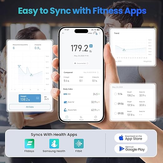 YINOLIFE Smart Scale for Body Weight, 4.3" Color Display Digital Weight Scale - Image 7