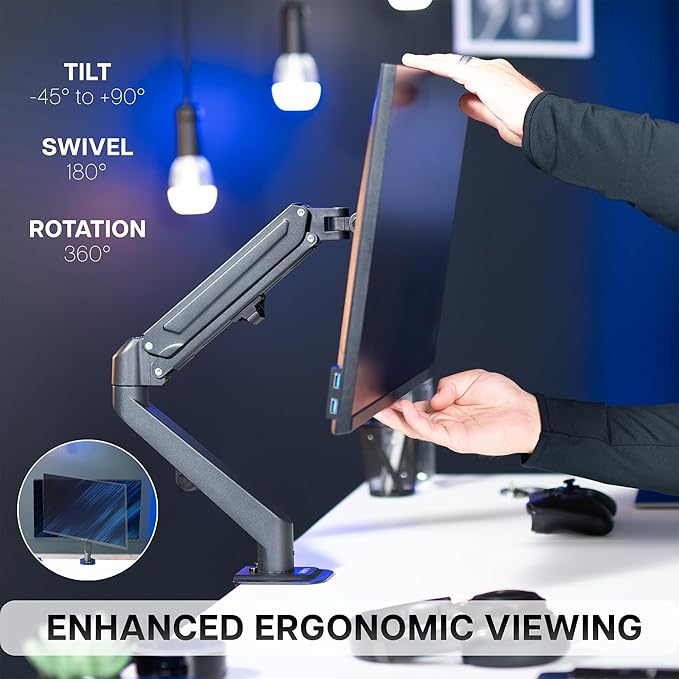 VIVO Heavy Duty Single Monitor Tension Arm - Image 5