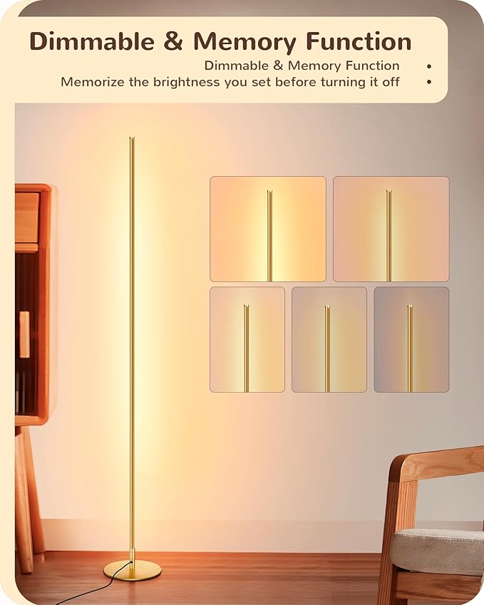 EDISHINE LED Corner Floor Lamp, 57.5" Tall Standing Lamp - Image 3