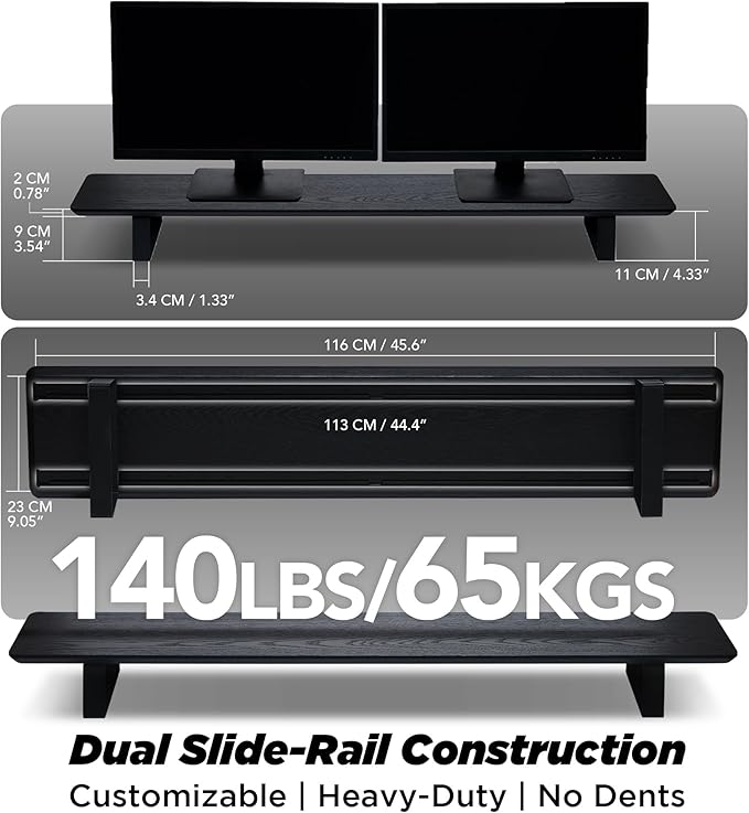 ULTRARM Moodular Wooden Monitor Stand 45.6” Large Desk Organizer - Image 4