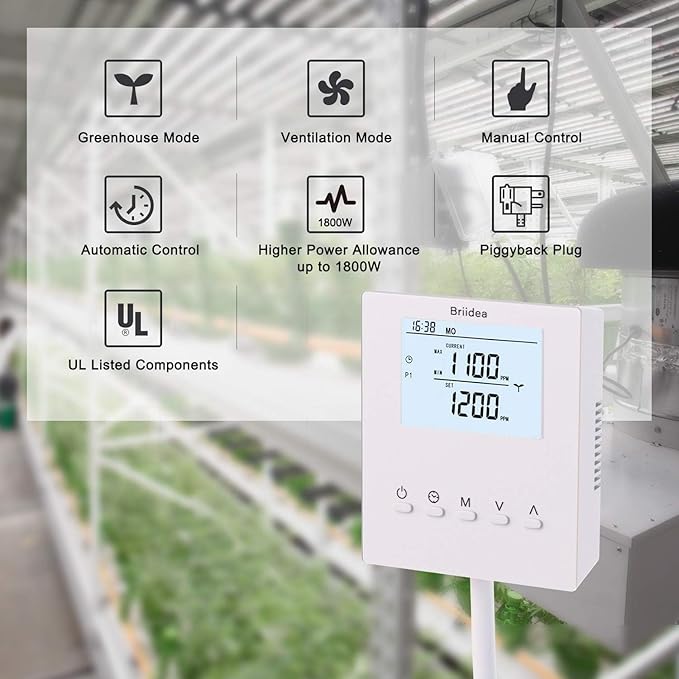 Briidea CO2 Controller and Monitor, Day and Night Programmable CO2 Controller - Image 4