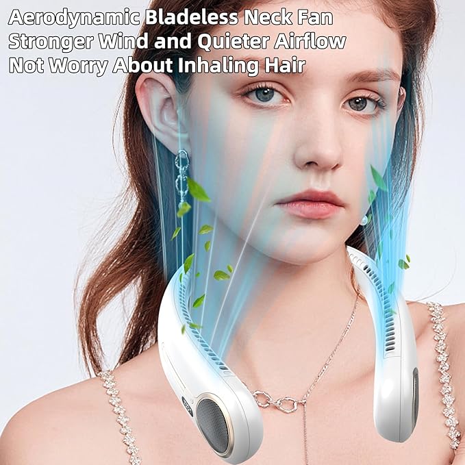 Portable Neck Fan, Hands Free Personal Wearable Bladeless Fan, 6000mAh USB - Image 6