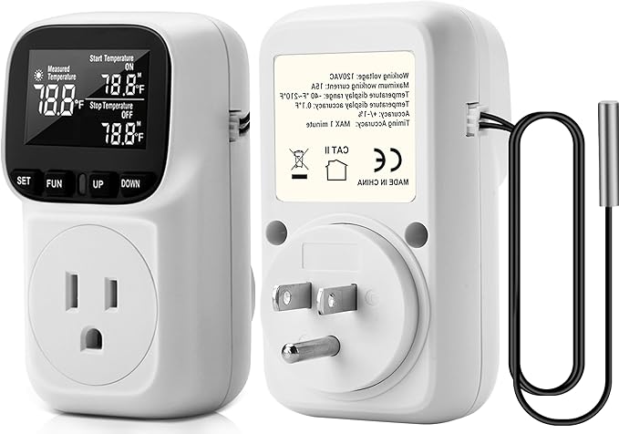 Diymore 1800W Digital Temperature Controller Plug in Thermostat Outlet Digital - Image 8