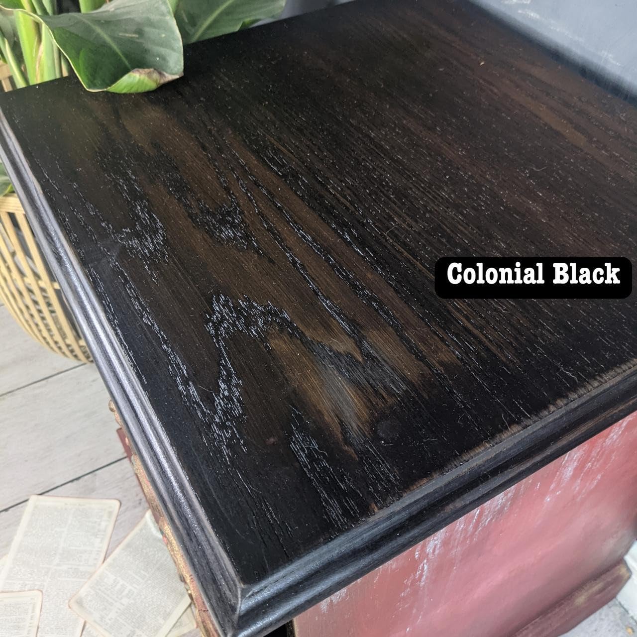 Dixie Belle No Pain Gel Stain - Colonial Black - Oil-Based Stain DIY Wood Stain for Projects - Deep Coverage, Wood Grain Enhancer
